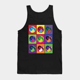 Abstract Retro Moon Art Tank Top